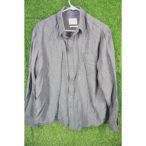 Billy Reid Standard Fit Lightweight Gray Button Down Shirt - Men's Size L